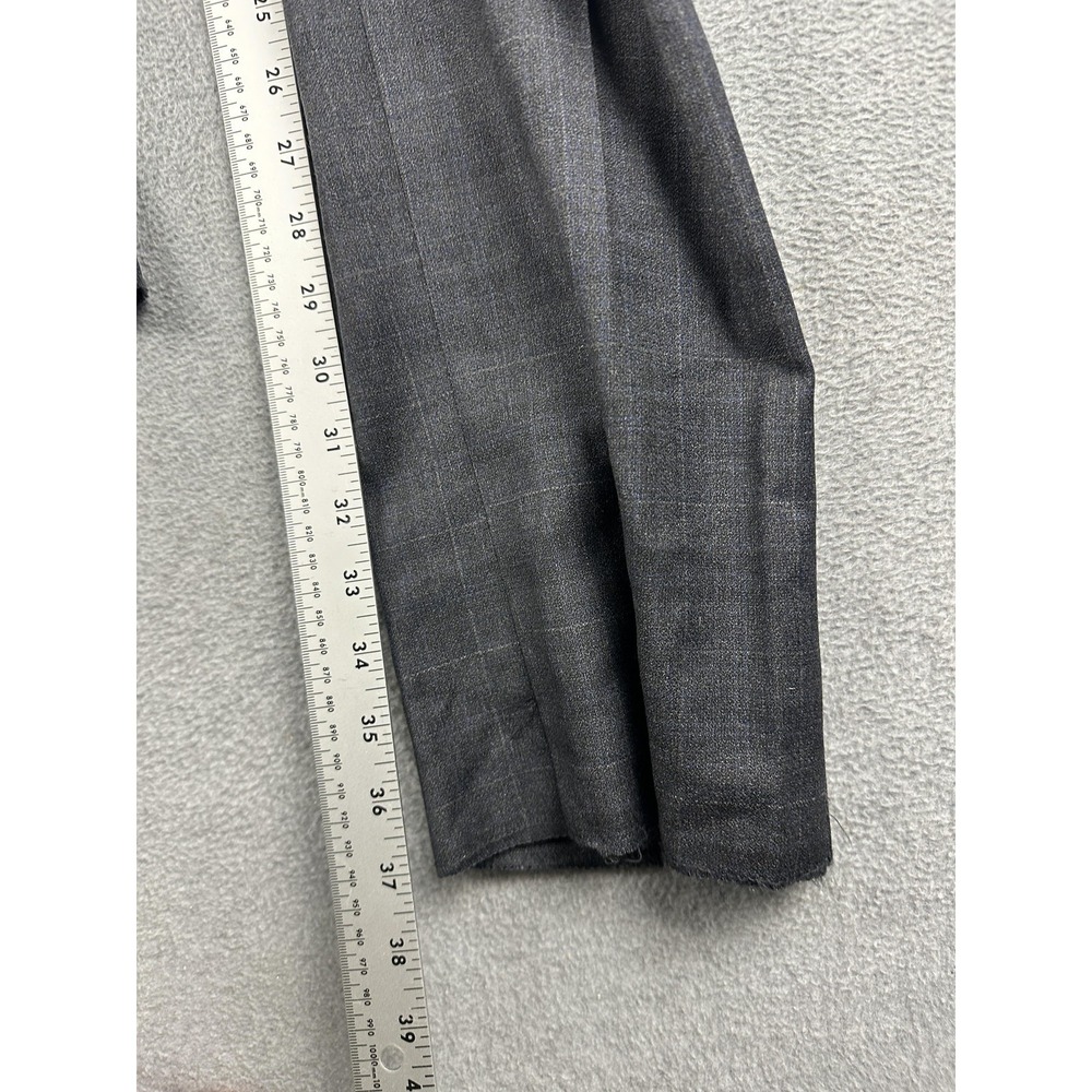 REDA Dress Pants Mens 30R Gray Windowpane Wool Flat Front Formal Canada NWT $159 - Picture 7 of 10
